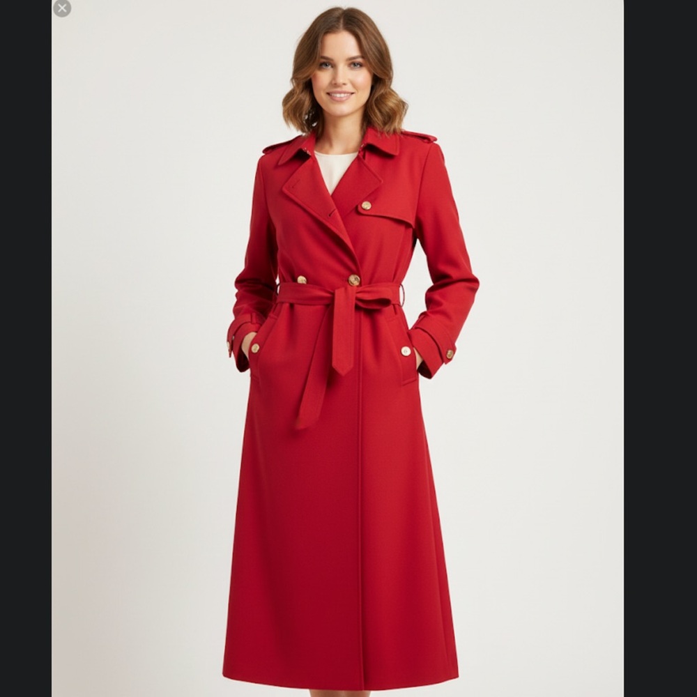Pendleton Vintage Red Trench Wool Coat 6